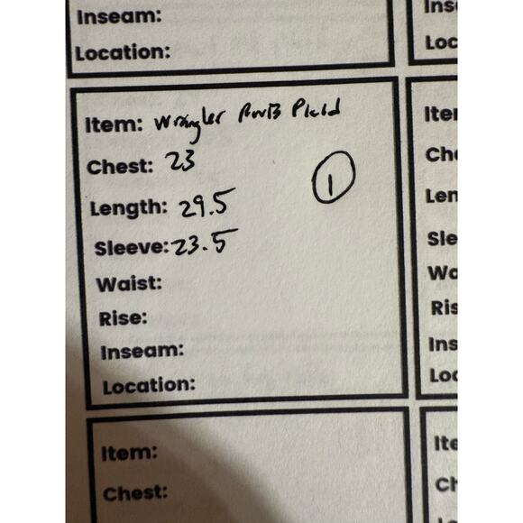 Wrangler Western‎ Button Plaid Long Sleeve Shirt RWB Red Blue Mens Large READ - Picture 3 of 7